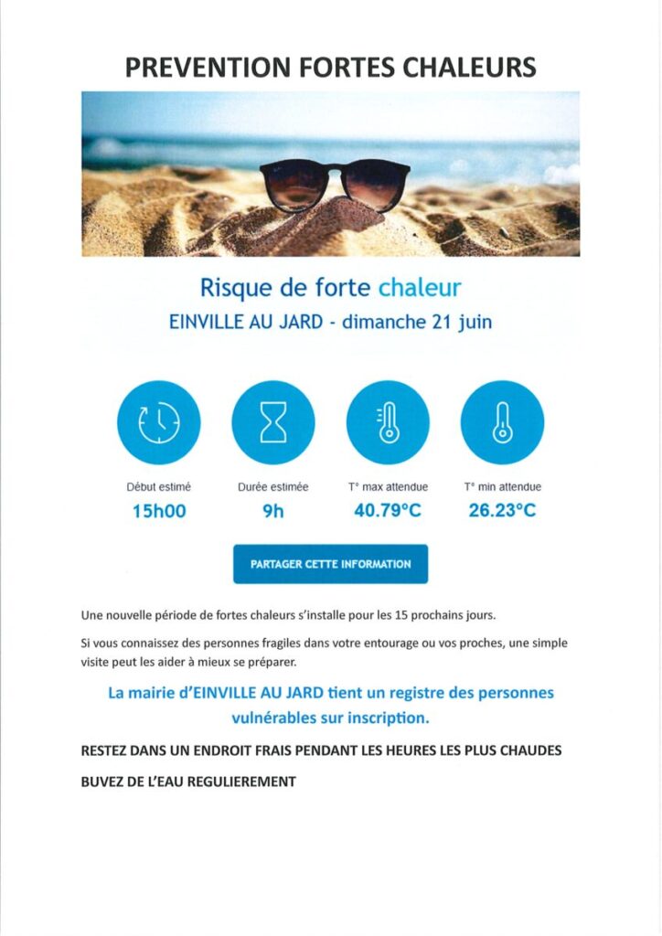 Prévention fortes chaleurs