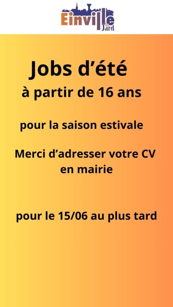 Jobs d&rsquo;été