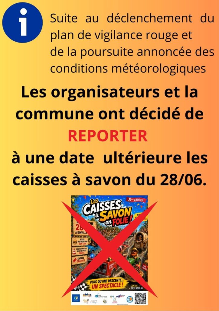 REPORT DE LA DESCENTE DE CAISSES A SAVON
