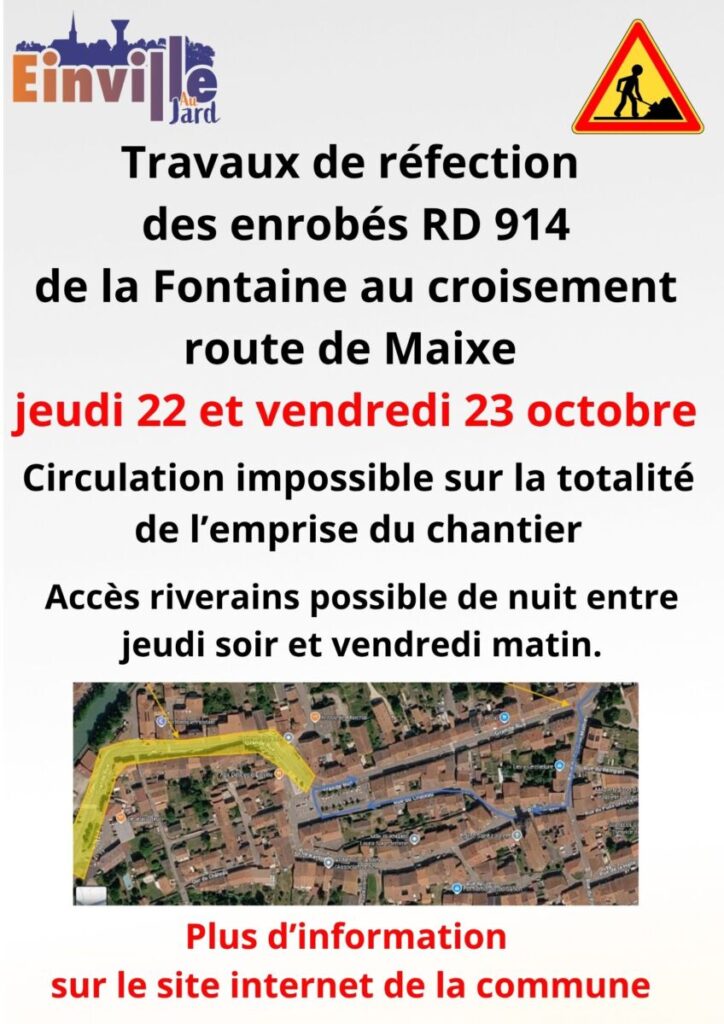 Travaux Grande Rue 22 et 23 octobre 2026